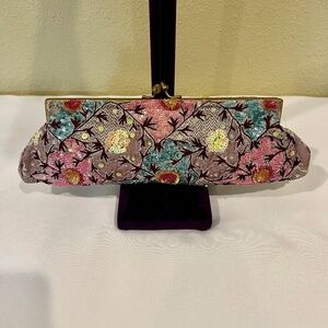 Express Sequin embellishments Clutch Multi NWT